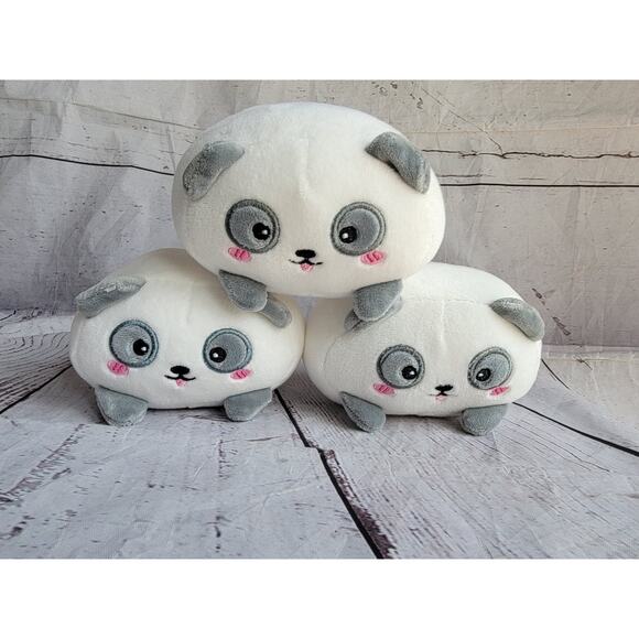 Panda Bear Mommy & 3 Babies 14in Plush Zippered Pouch Cubs Pillow PJ Keeper - Picture 10 of 13